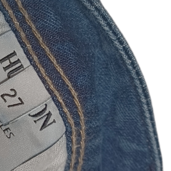 HUDSON Collin Skinny Button Flap Dark Medium Blue Denim Jeans 27 - Picture 8 of 10